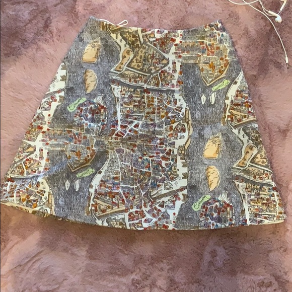 carven pairs map print skirt - Picture 1 of 10